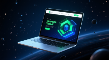 Cinematic Sites AI - 3D animated website builder on laptop